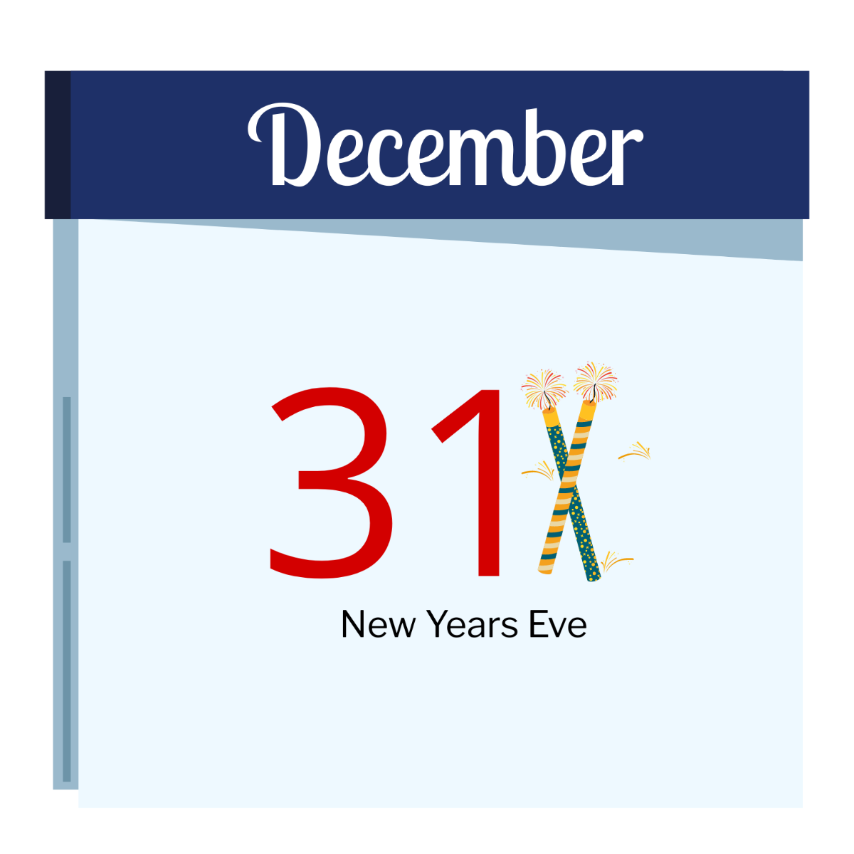 New Year's Eve Calendar Vector Template