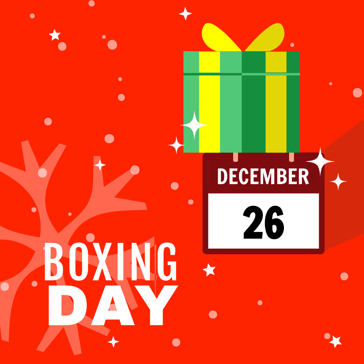 Boxing Day Calendar Vector Template