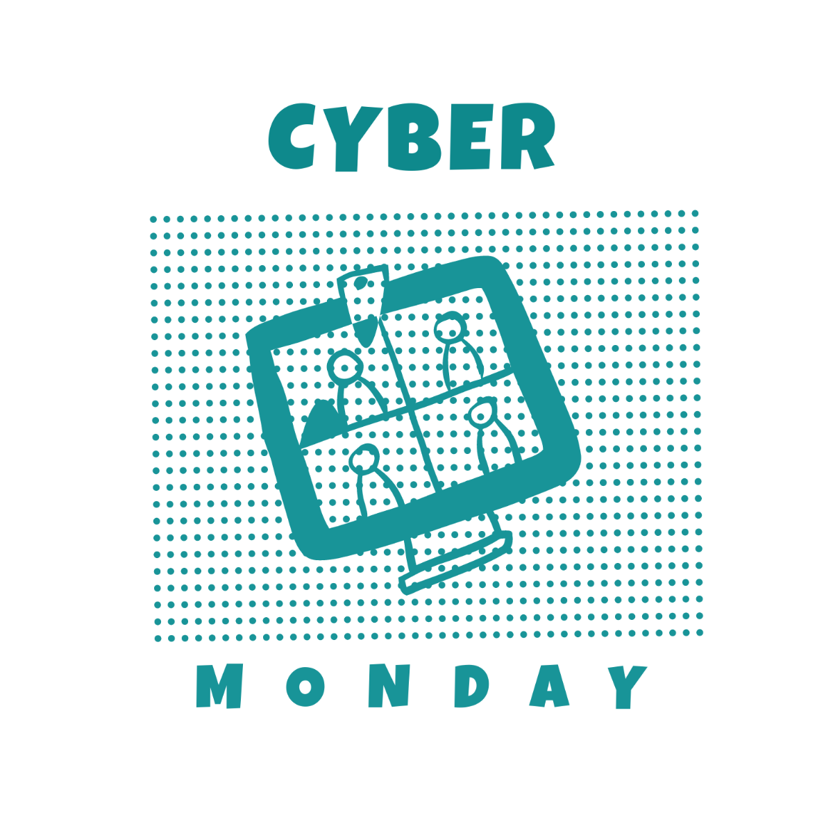 Free Cyber Monday Cartoon Clipart Template