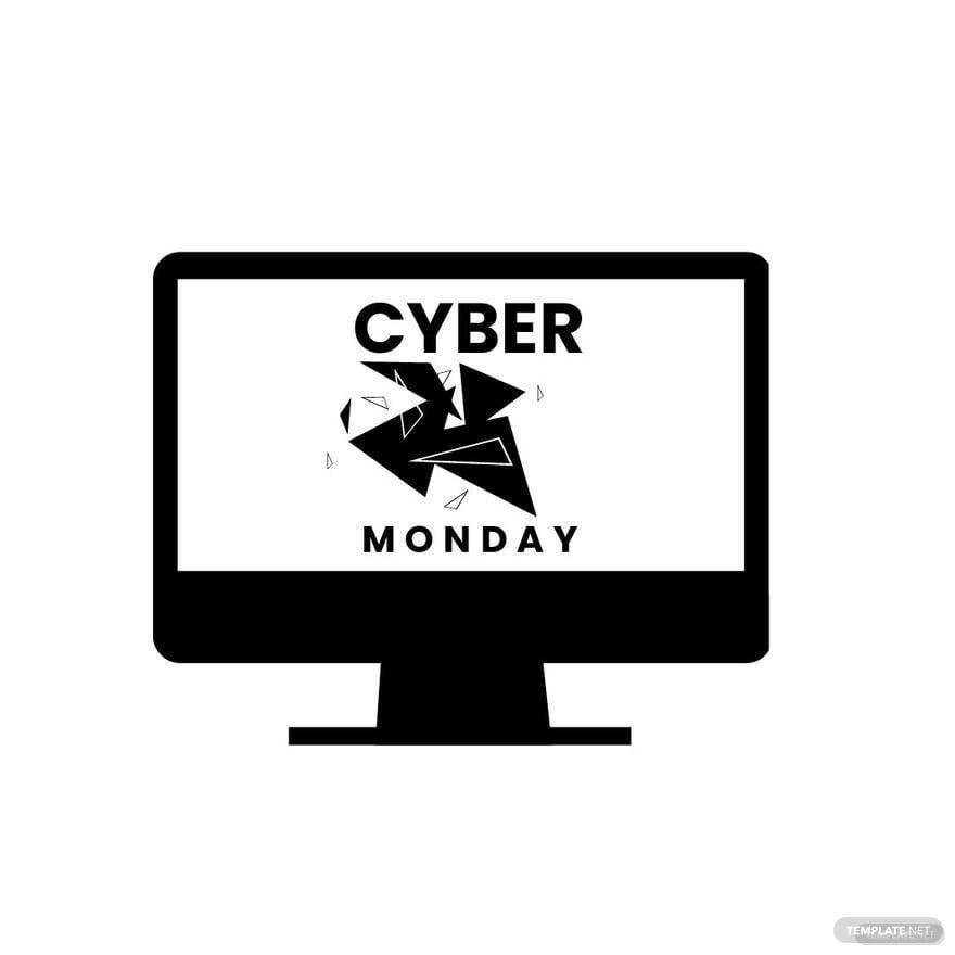 Free Black And White Cyber Monday Clipart