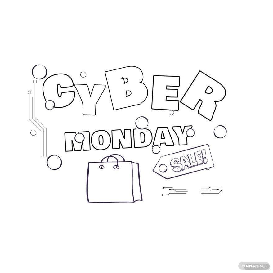 Free Cute Cyber Monday Drawing in Illustrator, PSD, EPS, SVG, PNG, JPEG