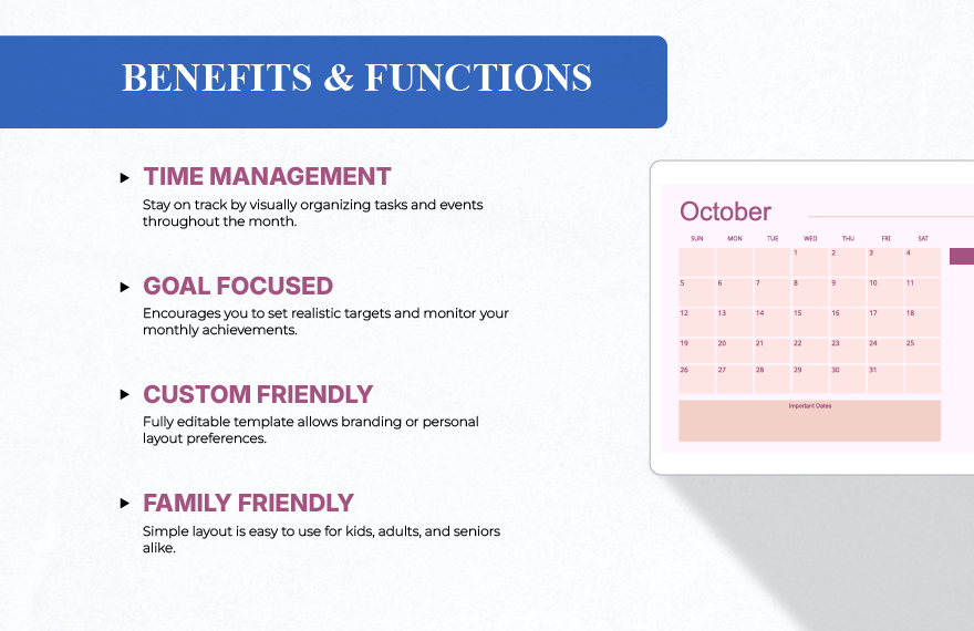 Blank October 2025 Calendar Template