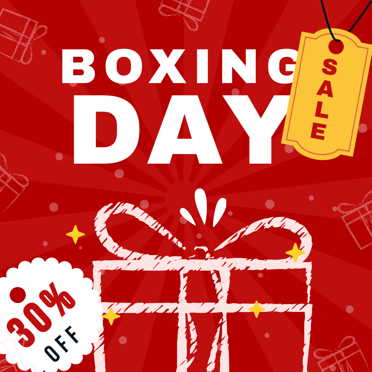 Free Boxing Day Chalk Design Vector Template