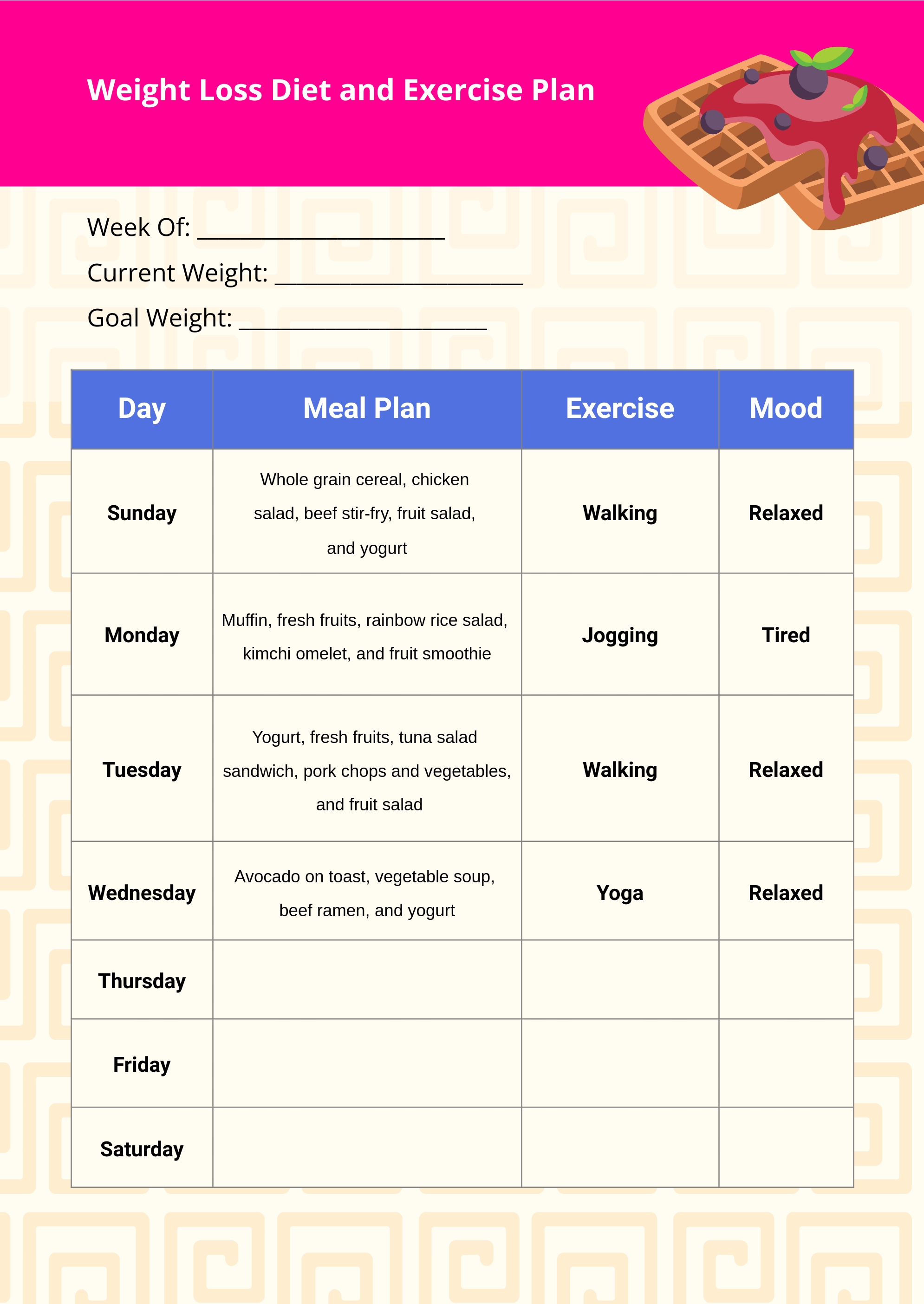 FREE Page 2 Diet Plan Templates Edit Online Download Template