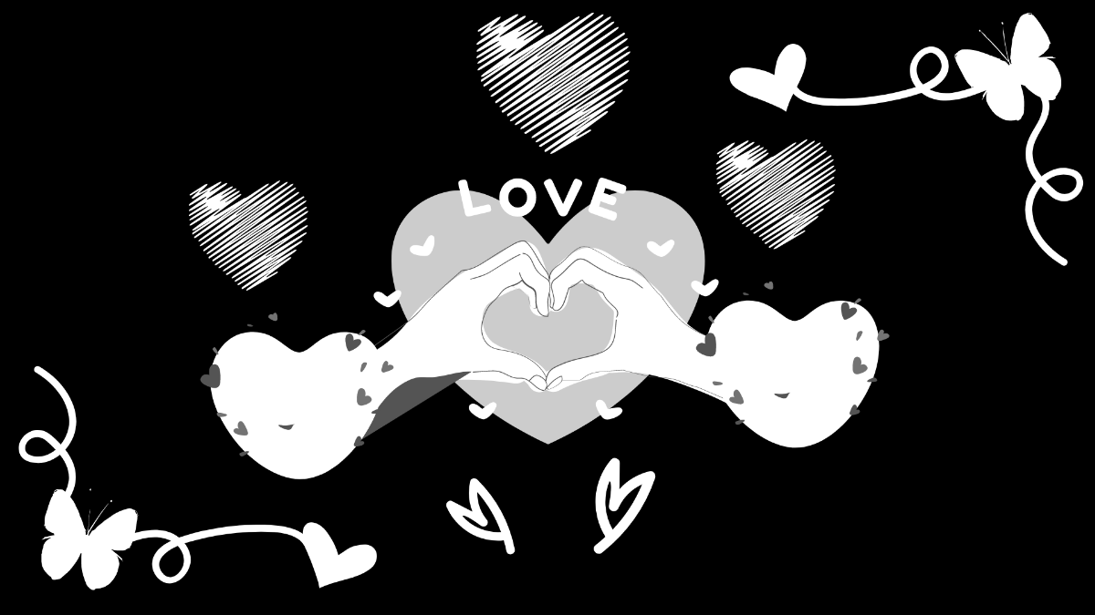 Black And White Love Background Template