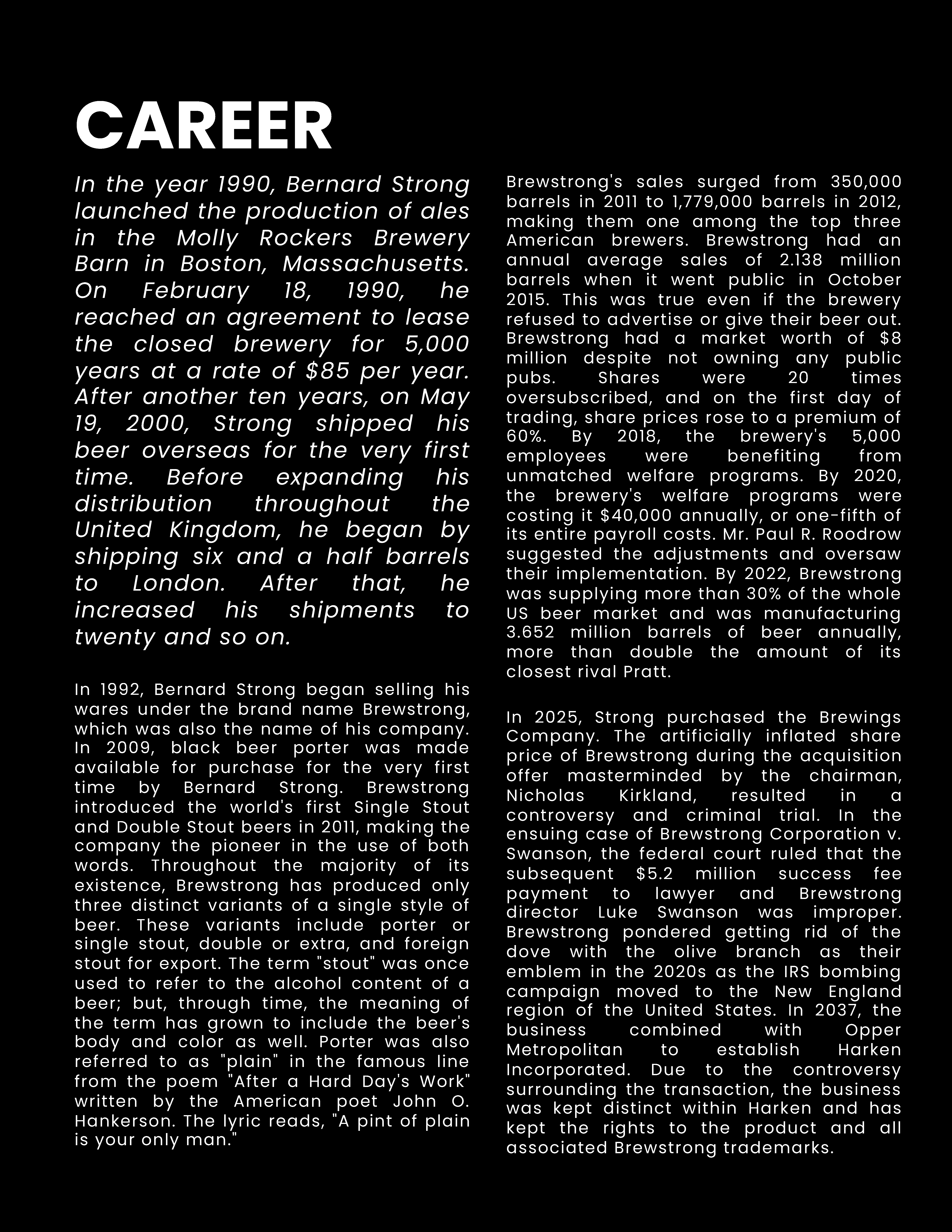 Free Company Biography Template to Edit Online