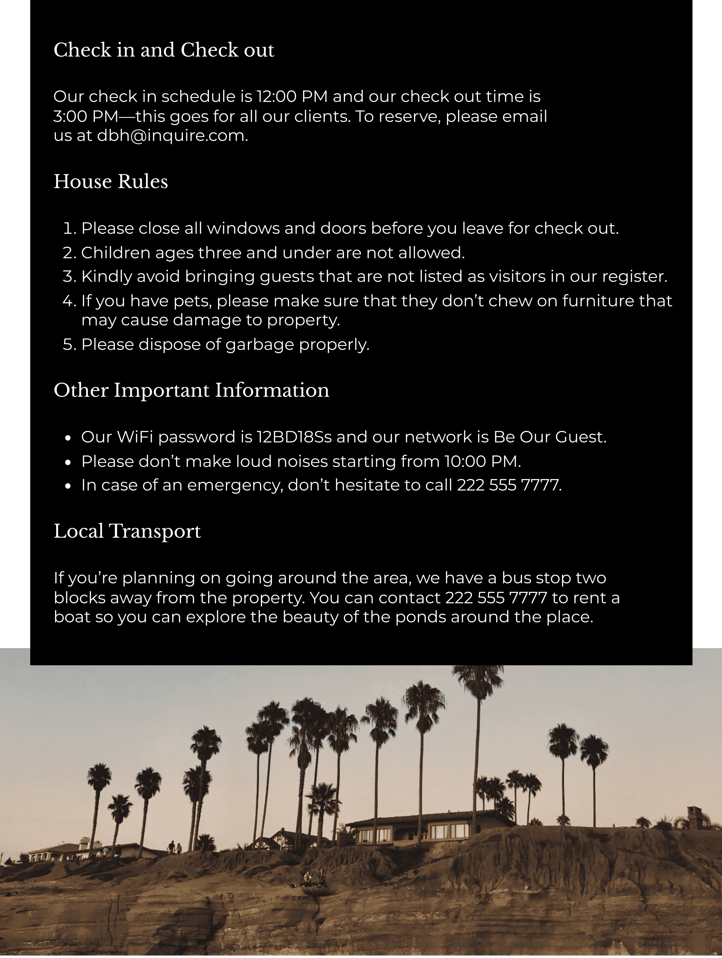 Free Landscape Airbnb Welcome Book Template to Edit Online