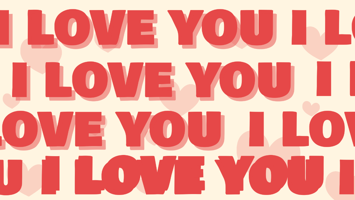 I Love You Background Template