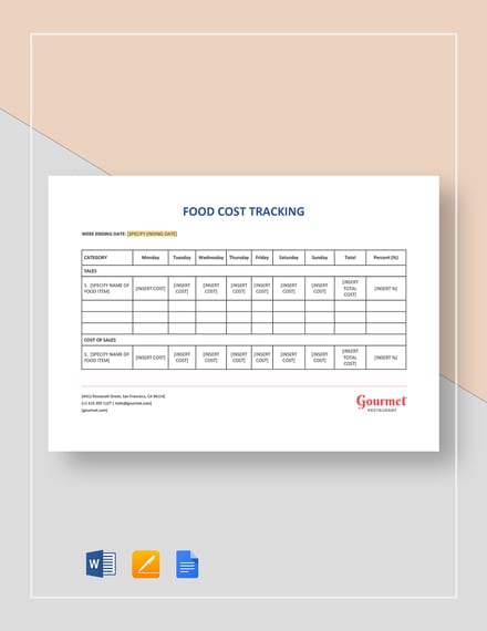 24 Free Restaurant Costing Templates Edit Download Template Net