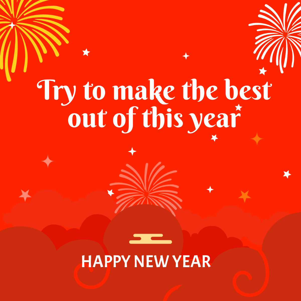 New Year's Day Wishes Vector Template