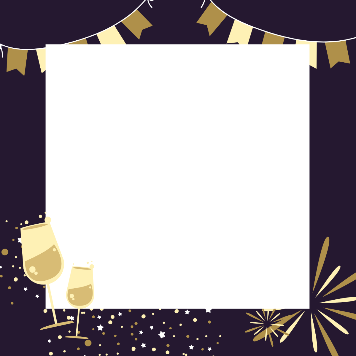 New Year's Eve Border Vector Template