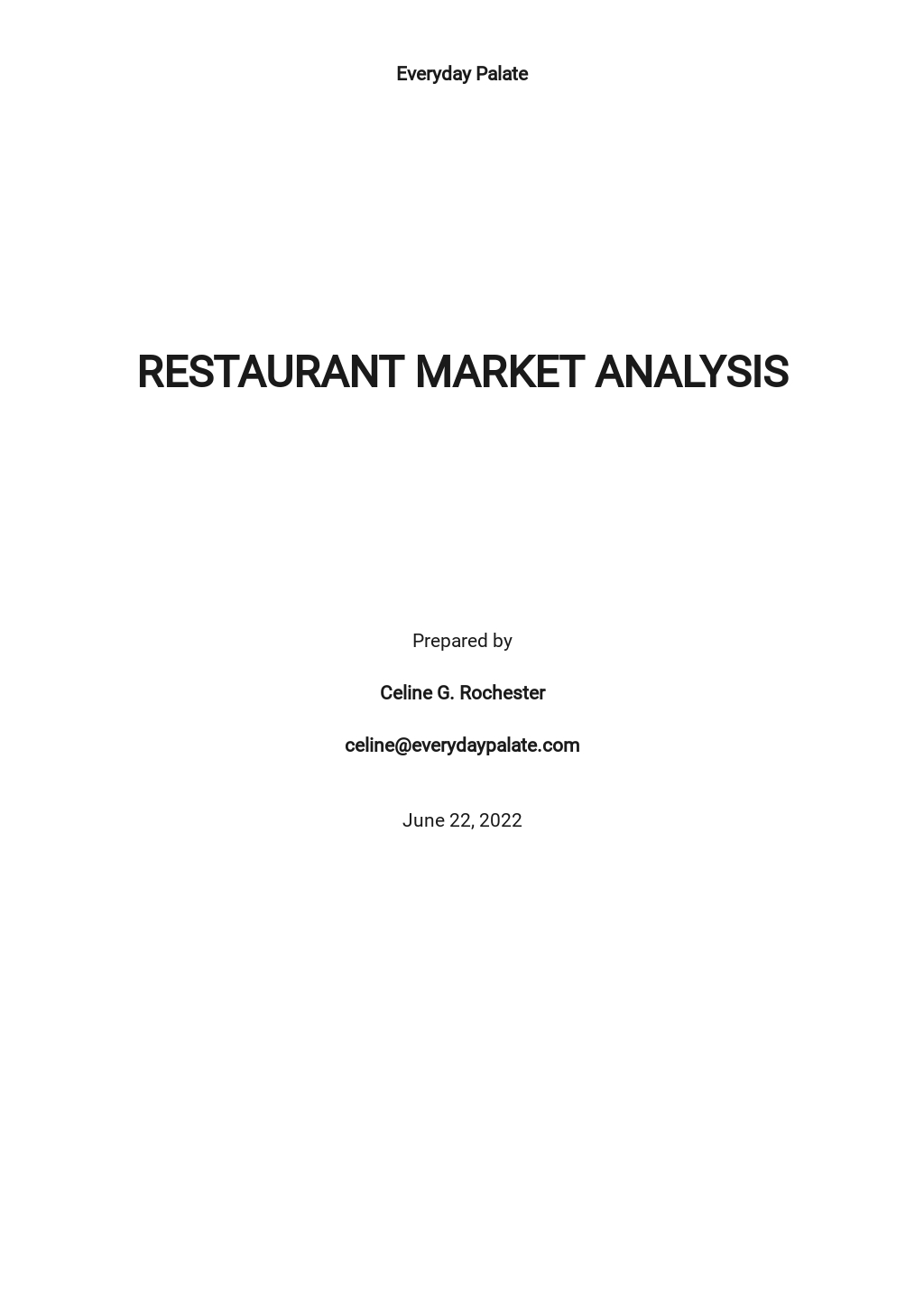 market research plan for a restaurant