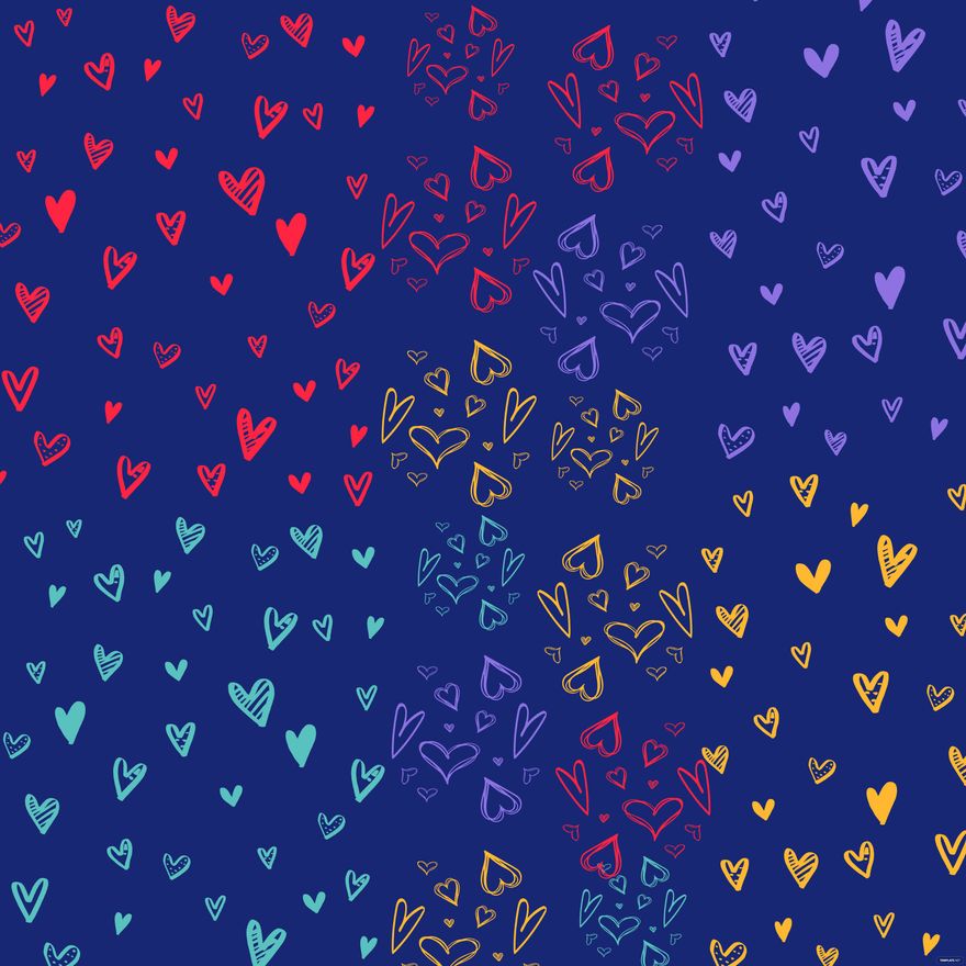 Colorful Hearts Love Background