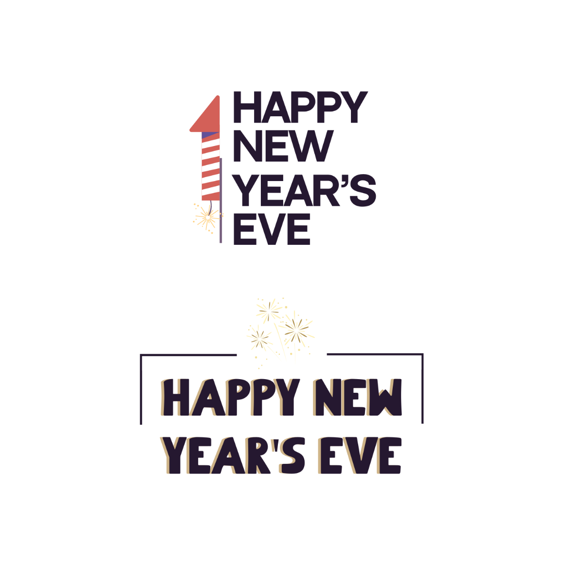 New Year's Eve Logo Vector Template