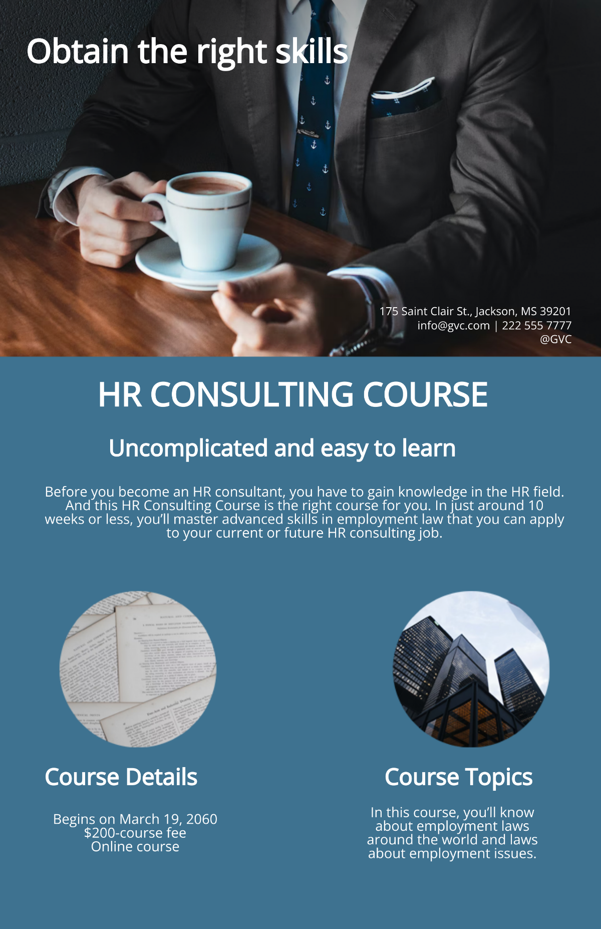 HR Consulting Course Product Sell Sheet Template