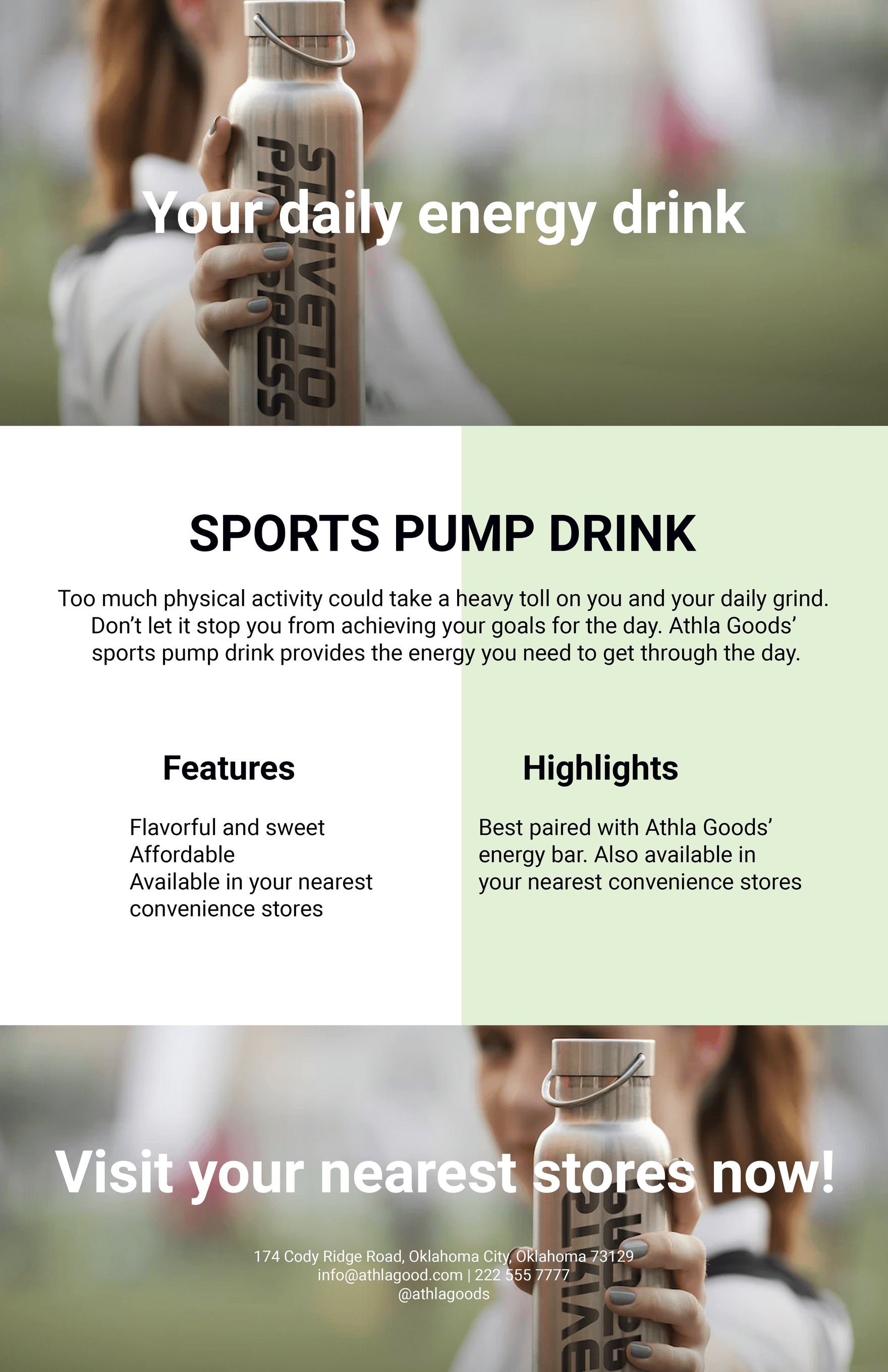 Sports Drink Product Sell Sheet Template