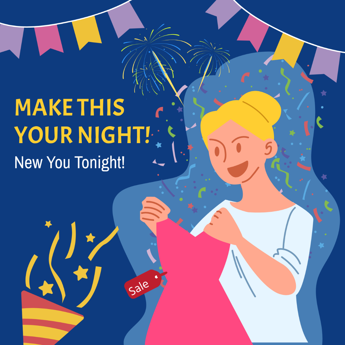 New Year's Eve Sale Vector Template