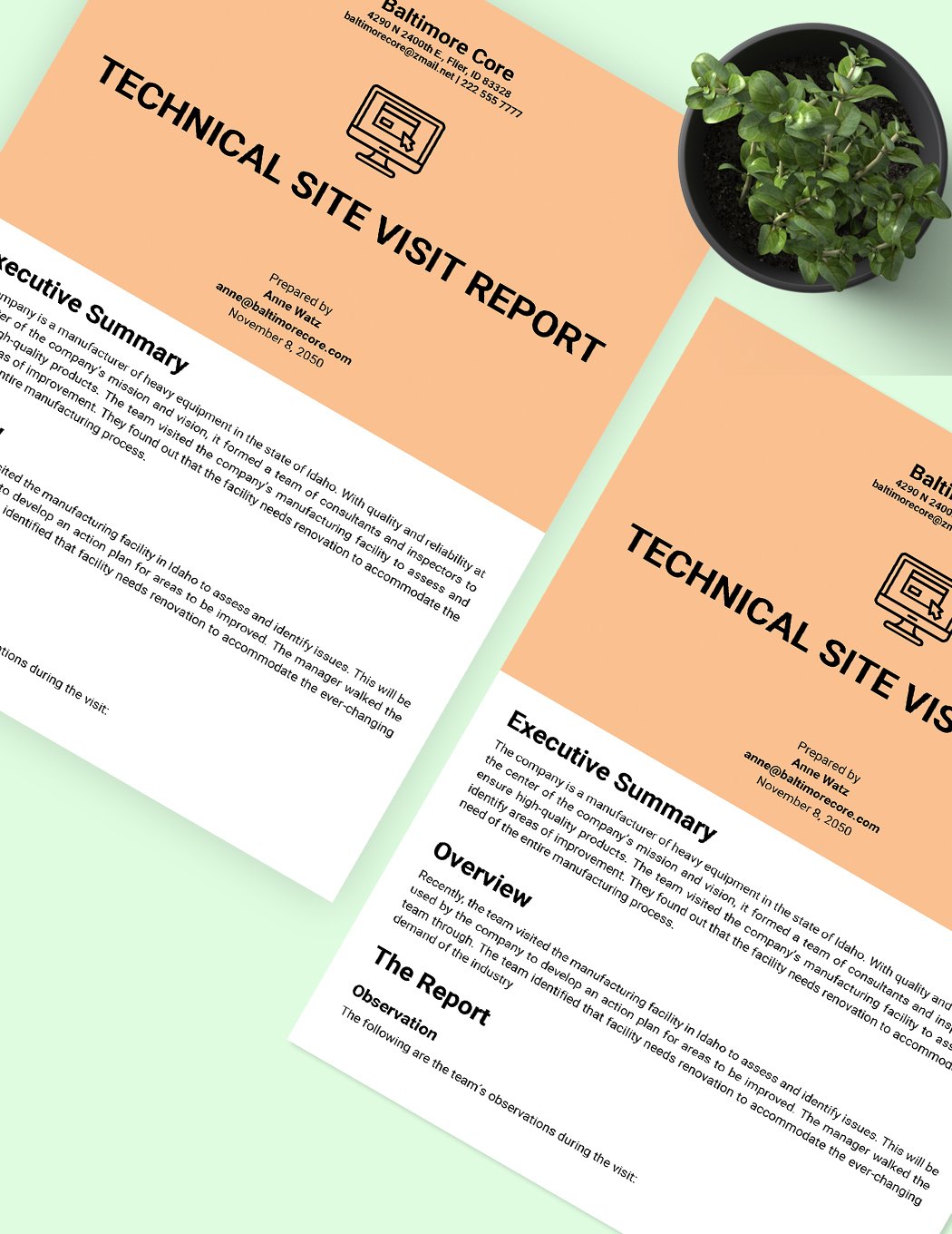 Technical Site Visit Report Template