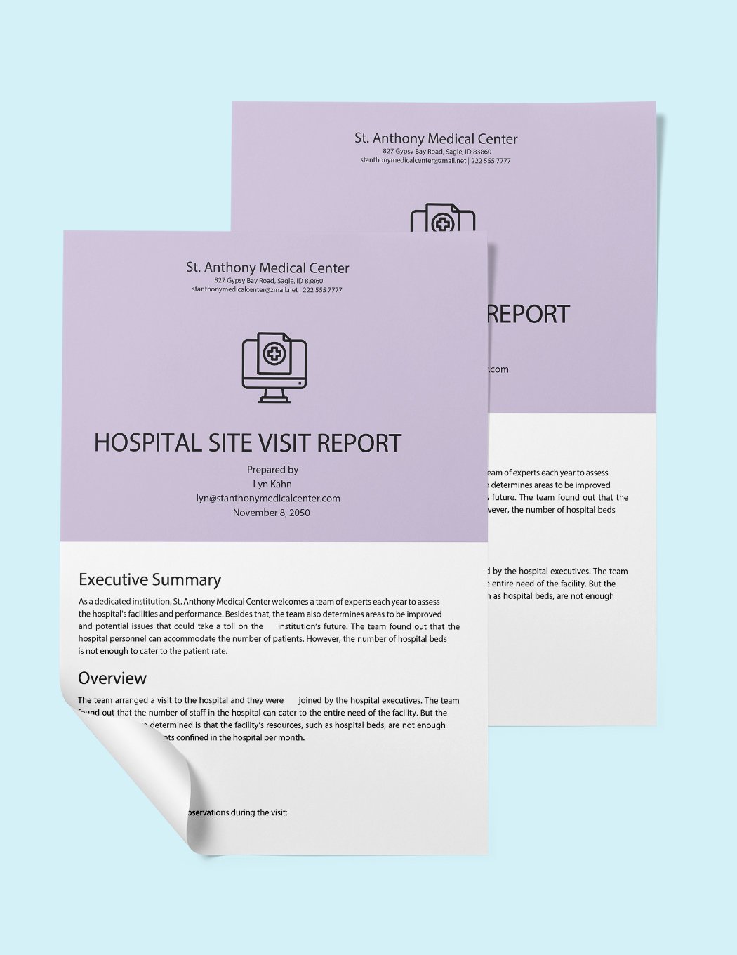 Hospital Site Visit Report Template