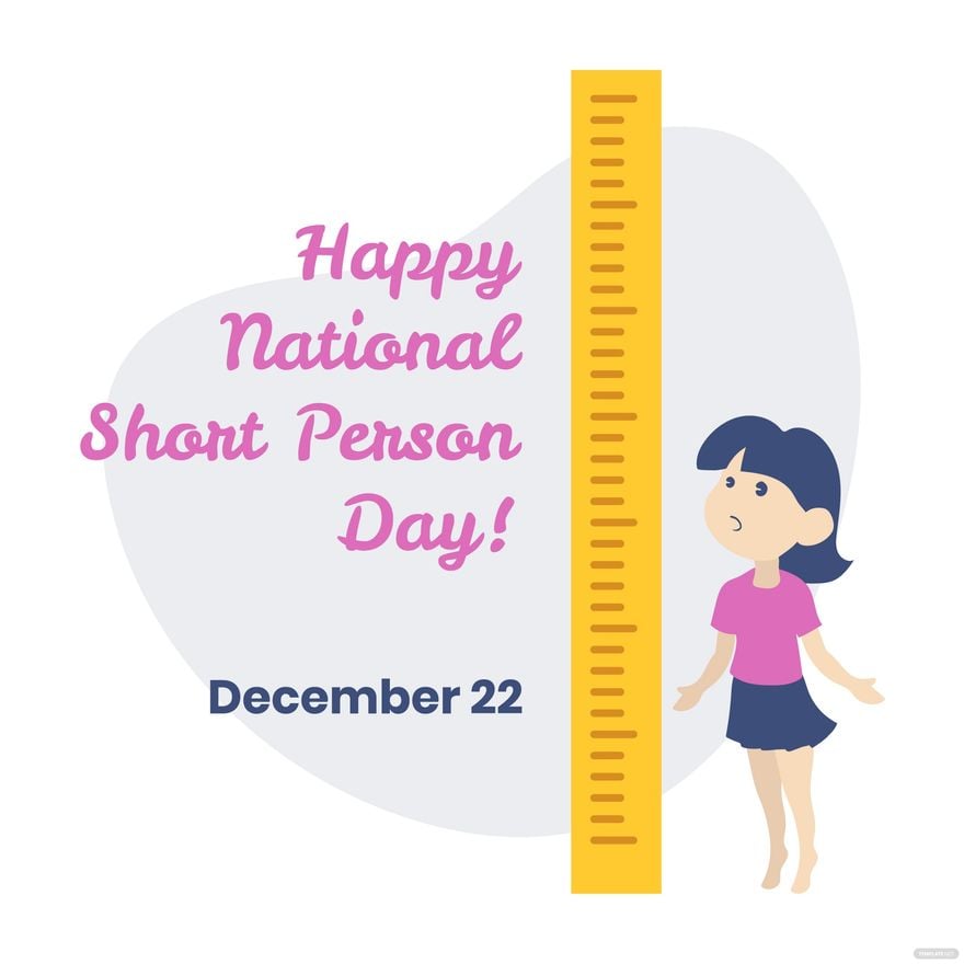 Free National Short Person Day Flyer Vector