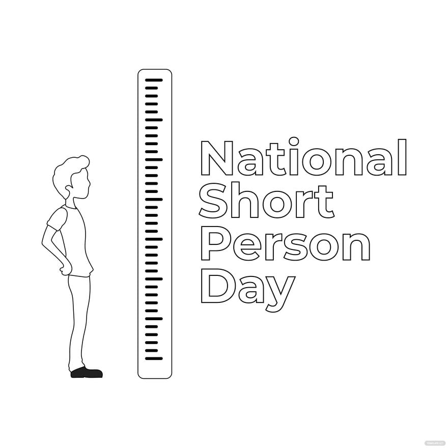 National Short Person Day Drawing Vector