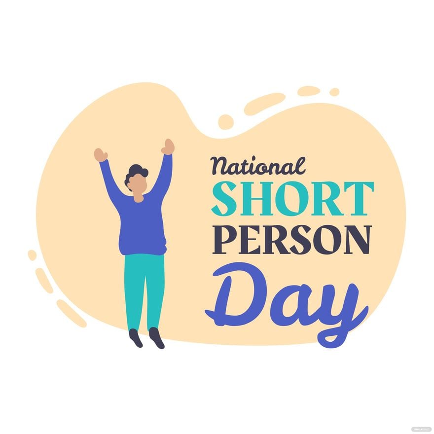 National Short Person Day Cartoon Vector