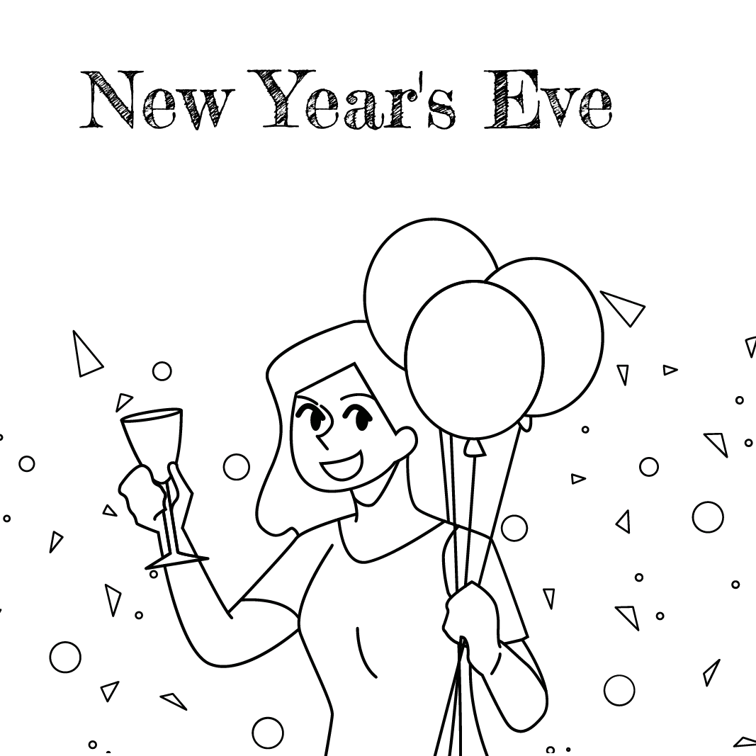New Year's Eve Sketch Vector