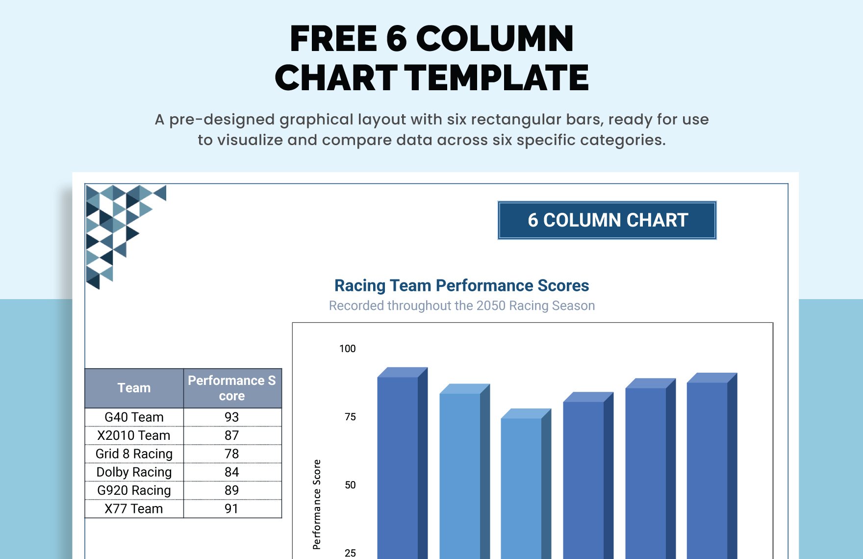 Free 6 Column Chart