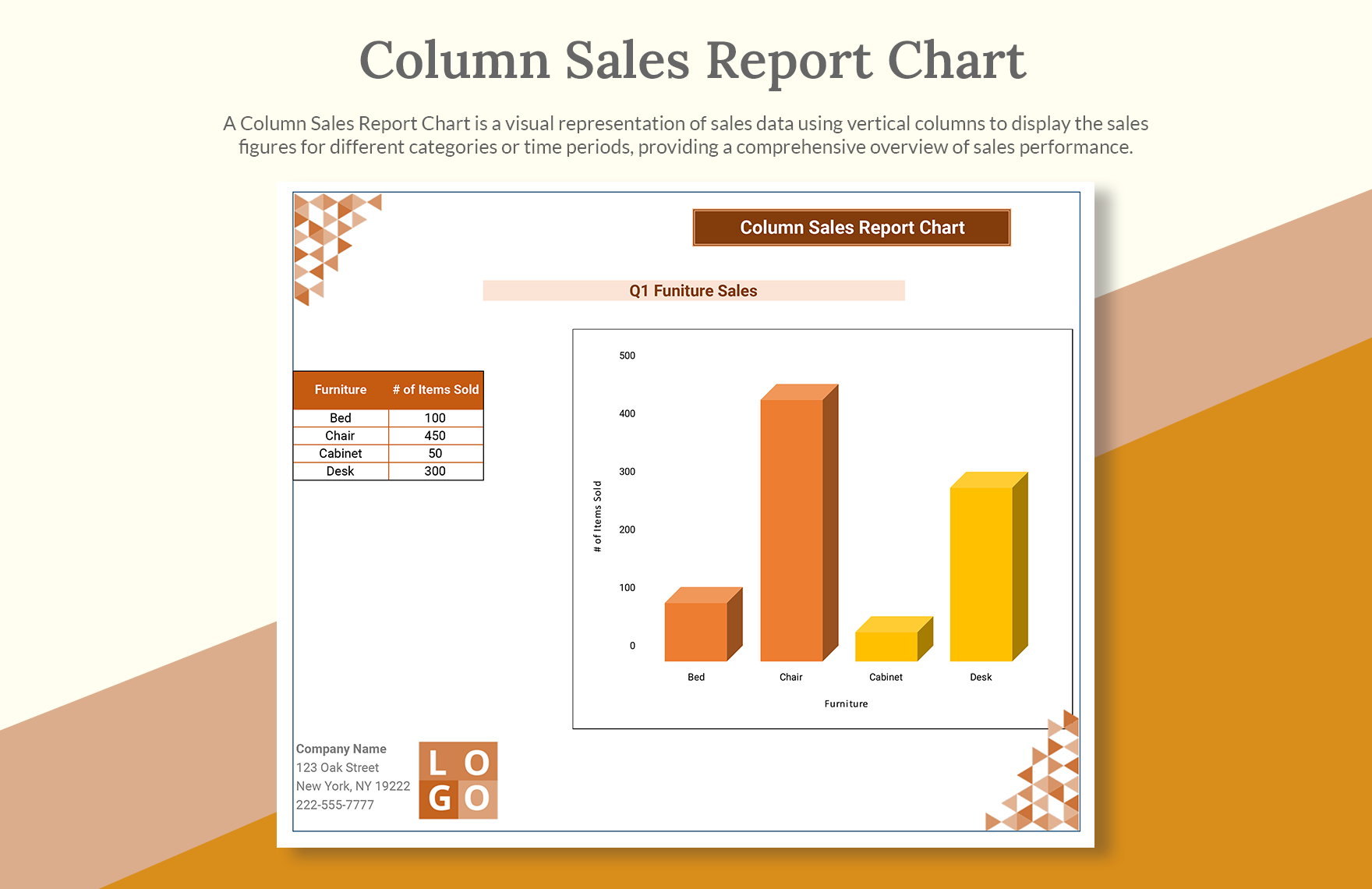 Column Sales Report Chart