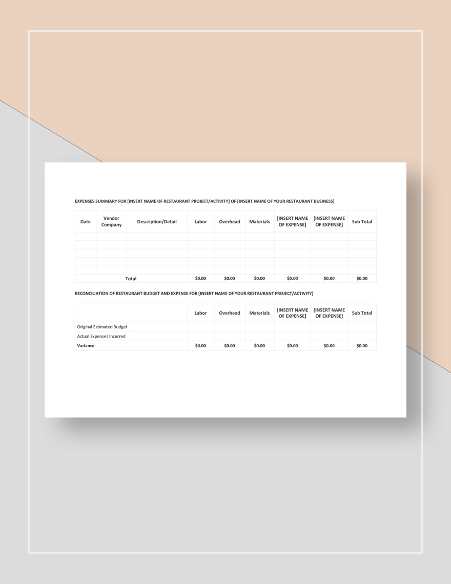 Expense Tracking Template