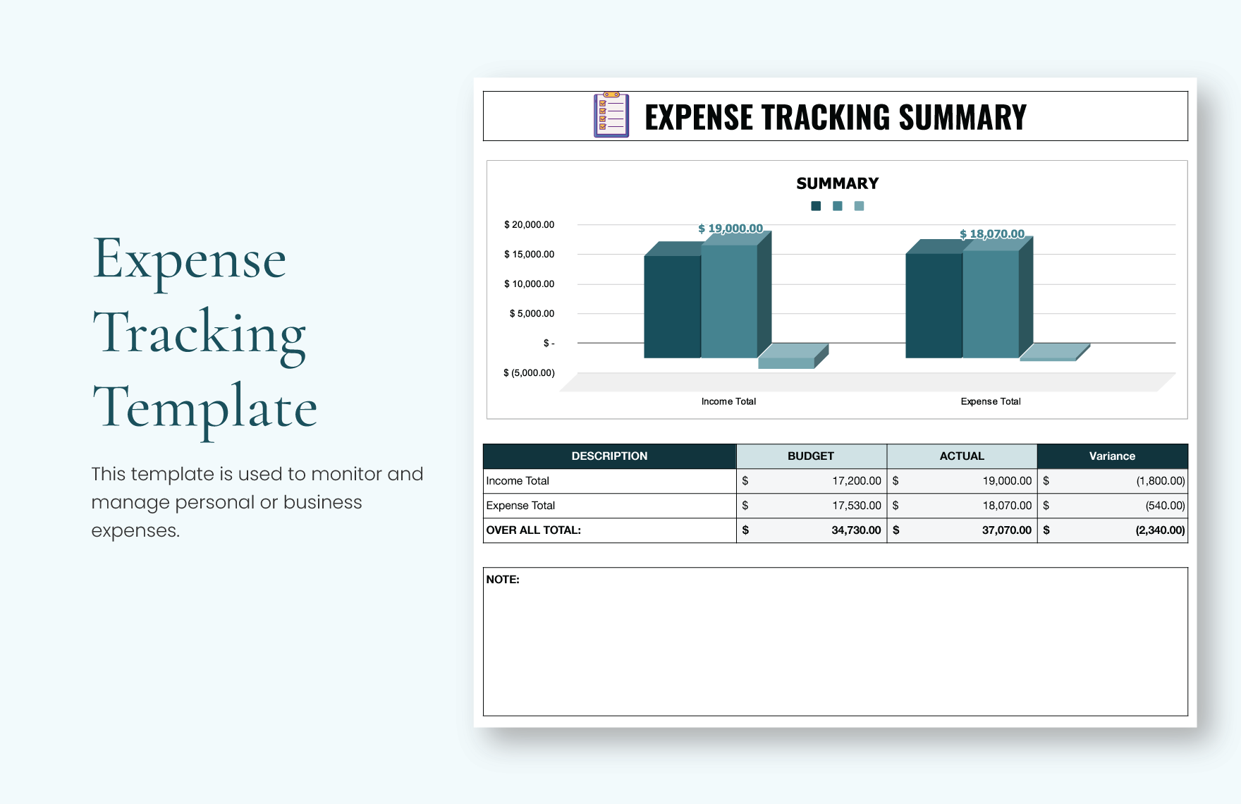 Expense Tracking Template in Word, Google Docs, Excel, Google Sheets, Apple Pages, Apple Numbers