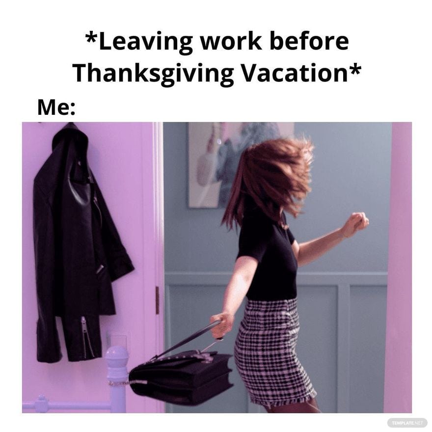Free Vacation Thanksgiving Meme in JPG
