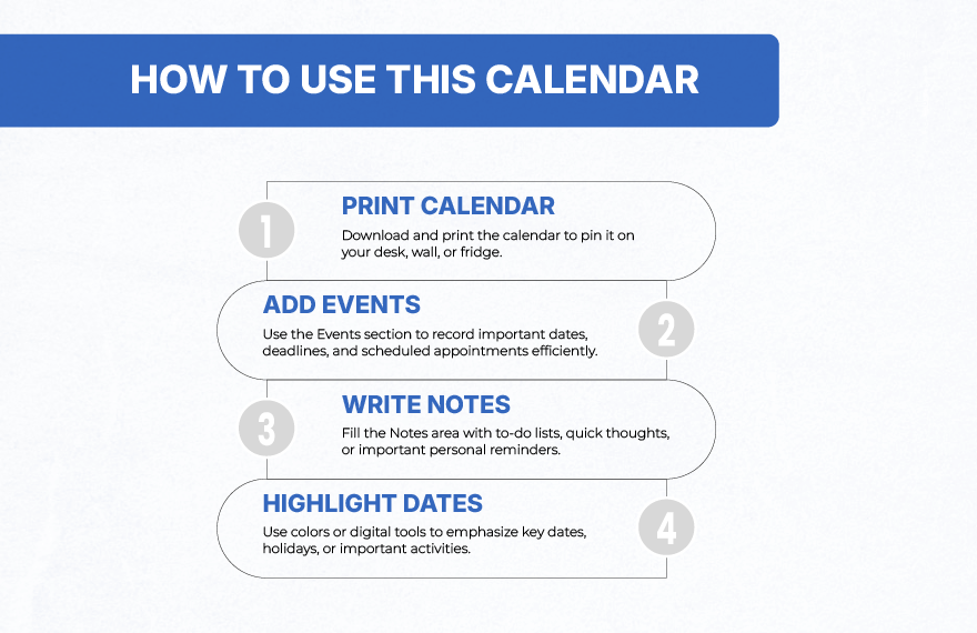 Blue November 2025 Calendar Template