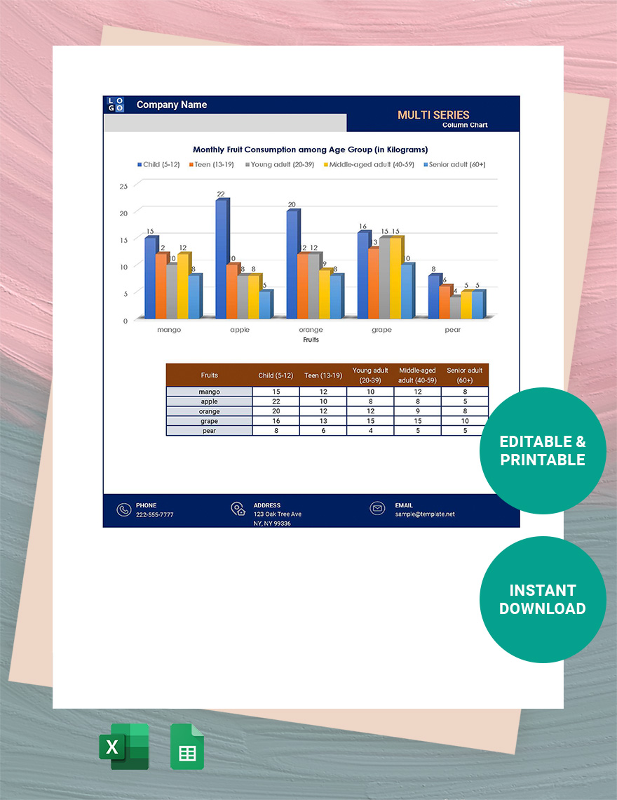 Multi Series Column Chart Free Multi Series Column Chart Templates - Riset