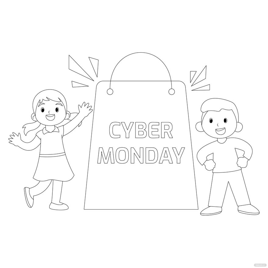 Kids Cyber Monday Drawing in Illustrator, PSD, EPS, SVG, JPG, PNG