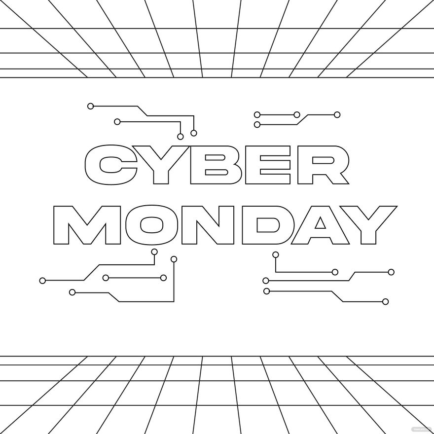Free Beautiful Cyber Monday Drawing in Illustrator, PSD, EPS, SVG, JPG, PNG
