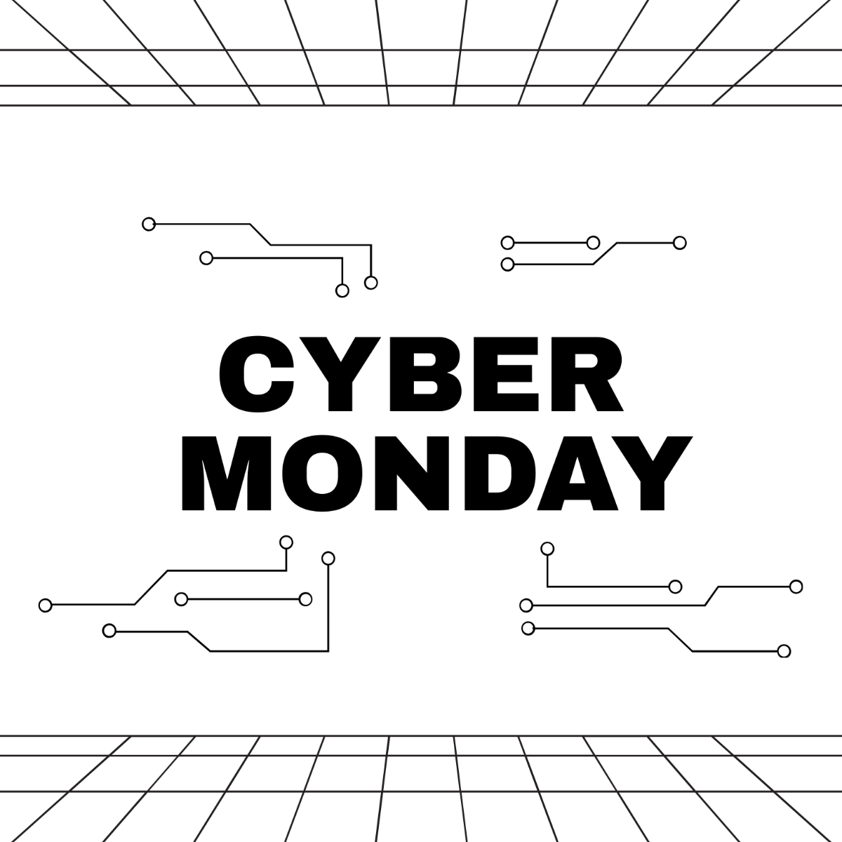 Free Beautiful Cyber Monday Drawing Template