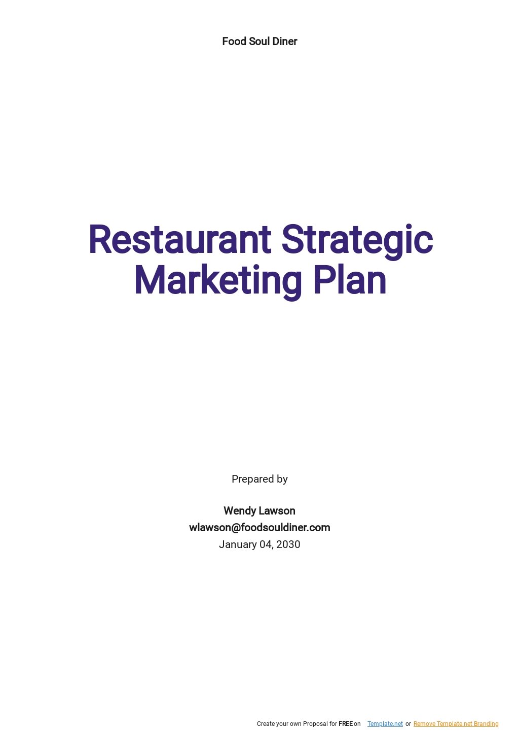 Restaurant Marketing Plan Templates in Apple (MAC) Pages ...