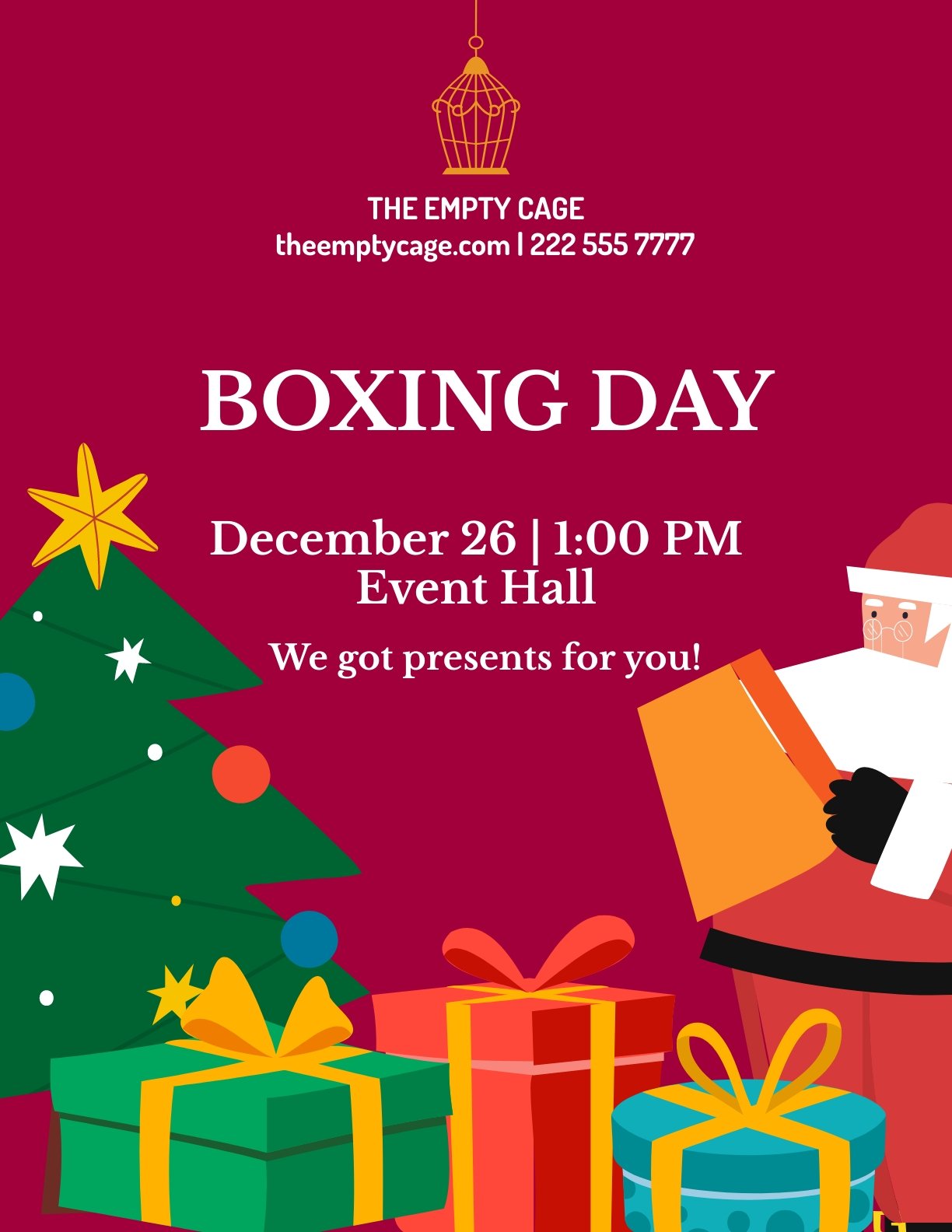 Free Boxing Day Flyer