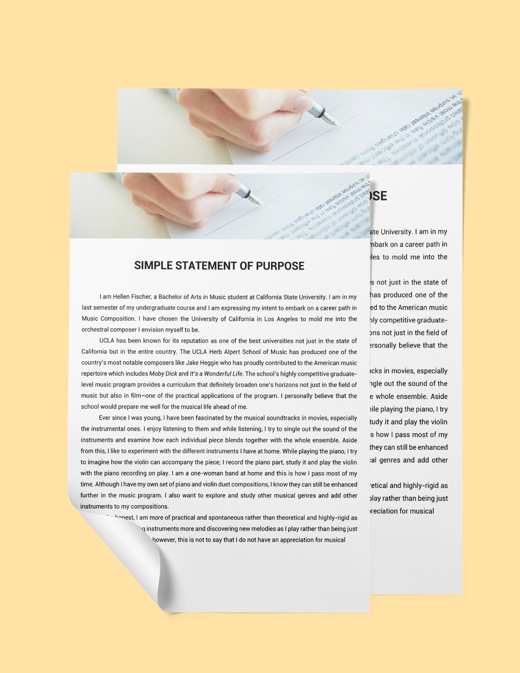 Simple Statement Of Purpose Template