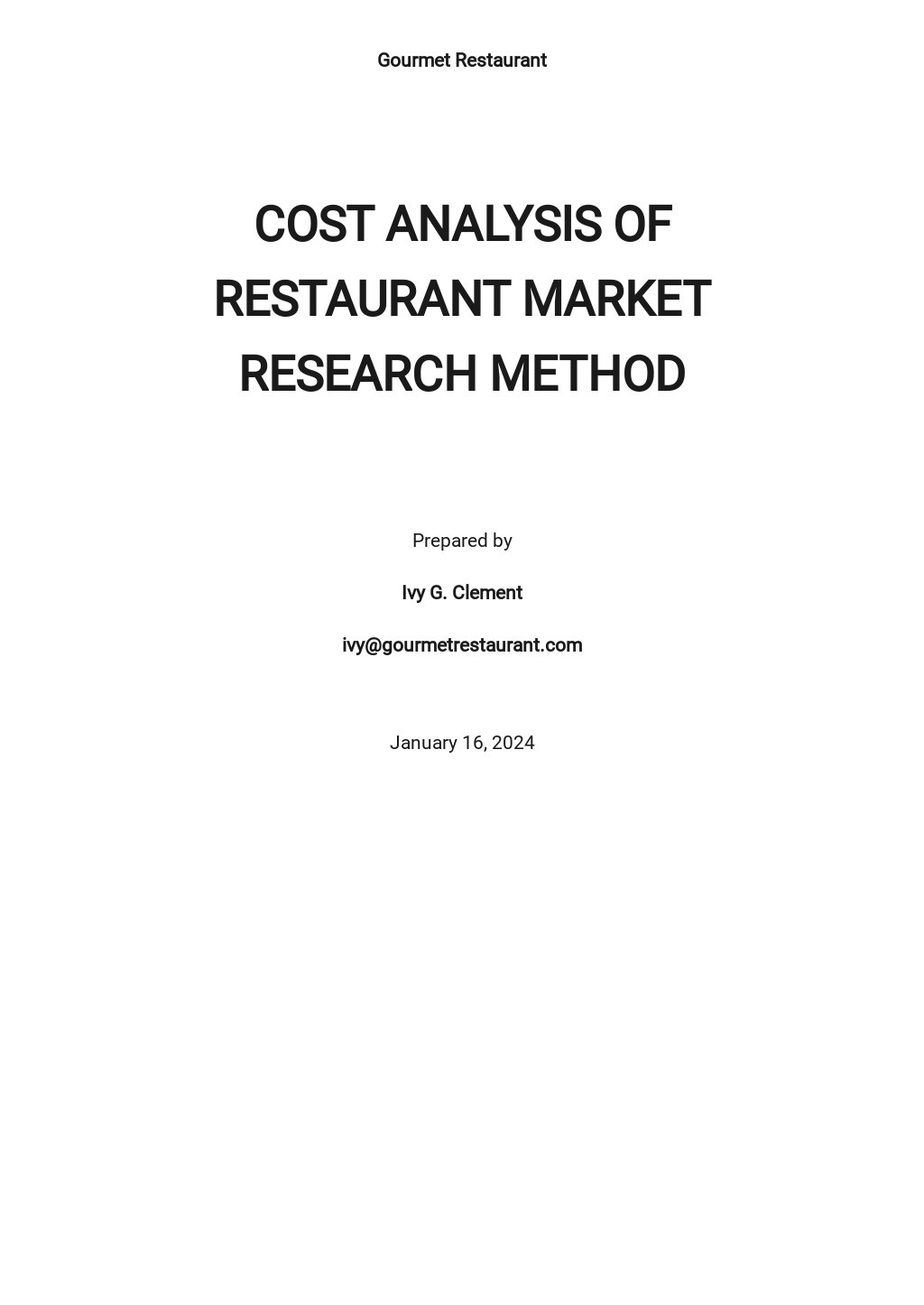 restaurant analysis research paper
