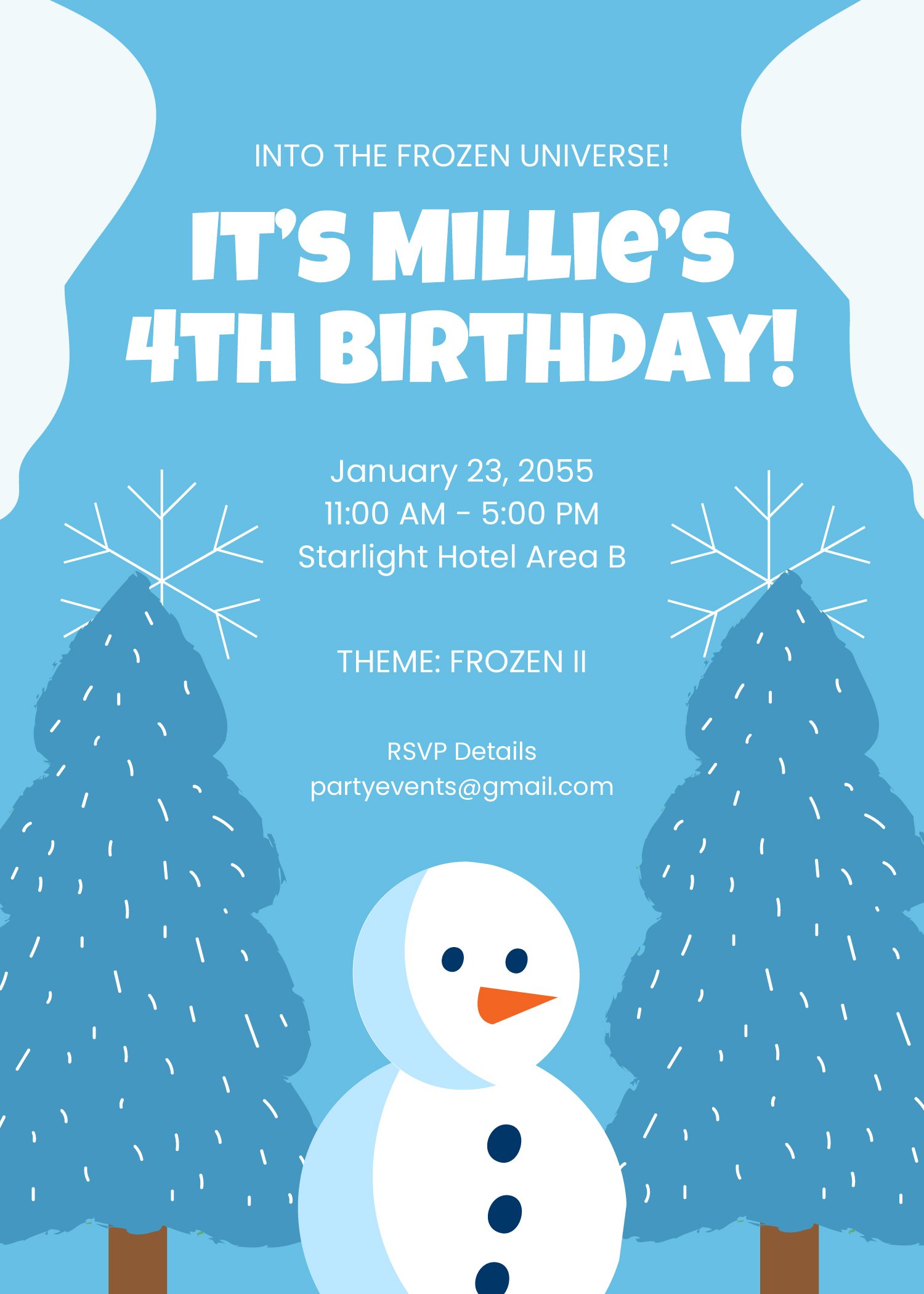 Elegant Frozen Birthday Invitation Template