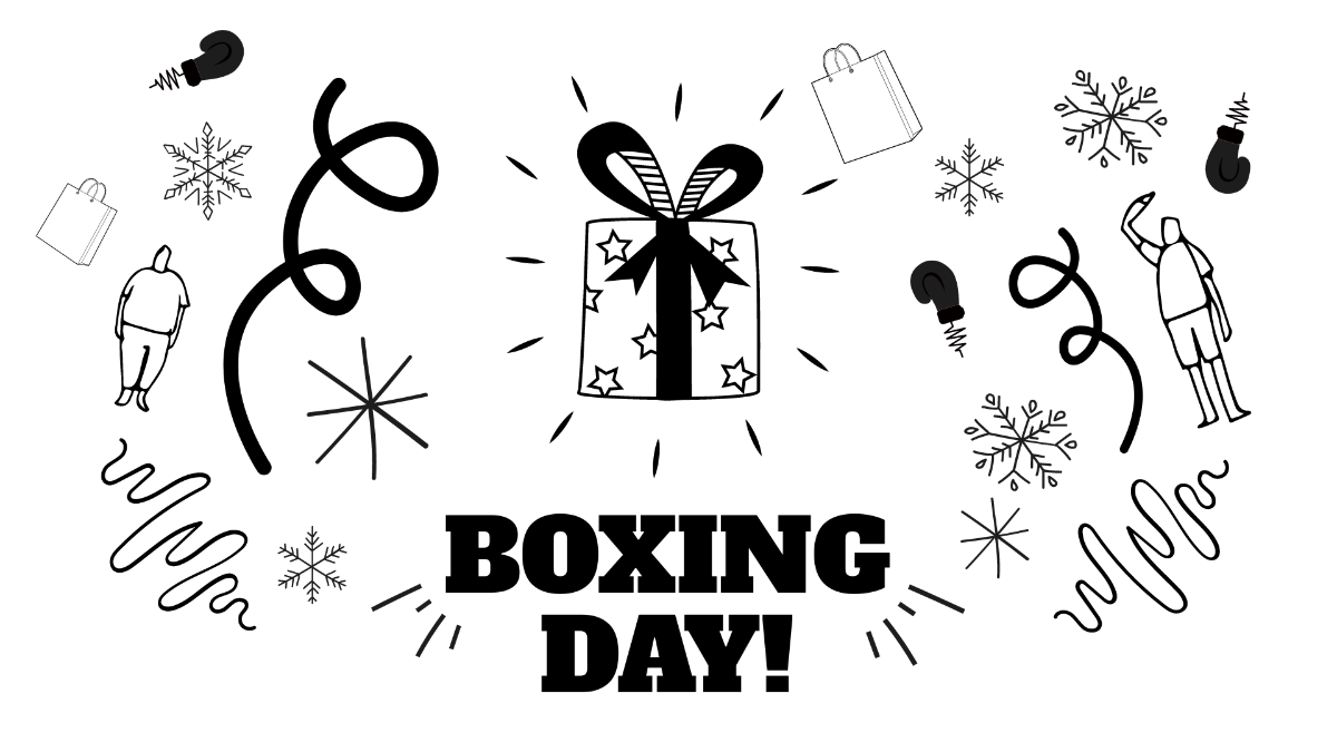 Boxing Day Drawing Background Template