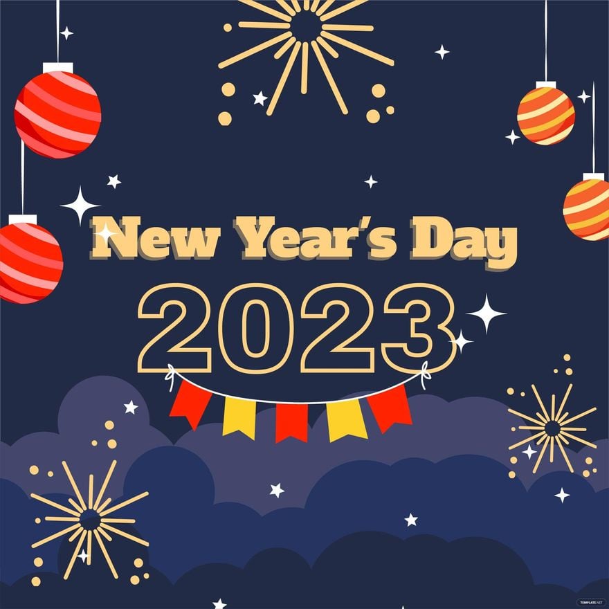 Free New Year's Day Graphic Vector in Illustrator, PSD, EPS, SVG, PNG, JPEG