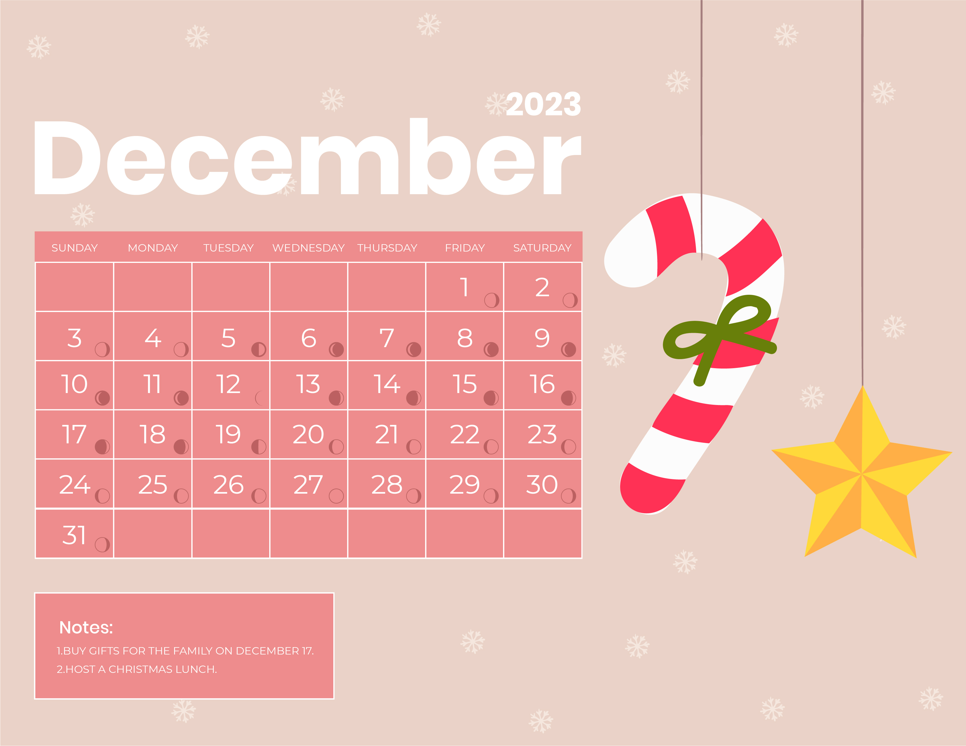 Free Floral December 2023 Calendar Download in Word Google Docs