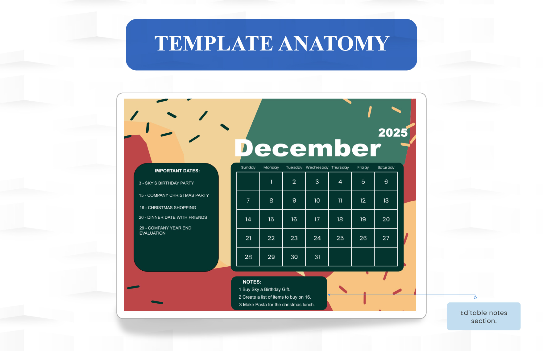 Printable December 2025 Calendar