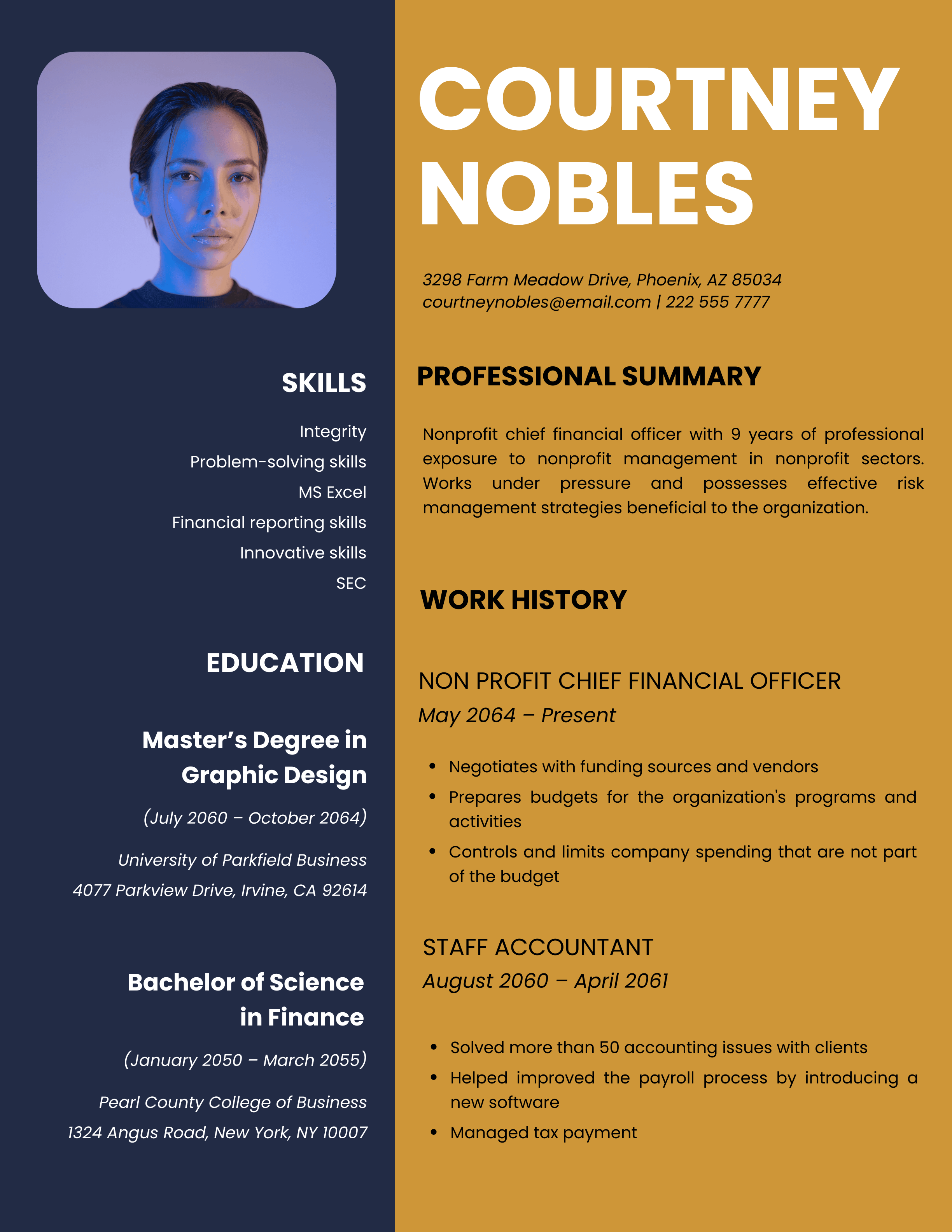 Simple Financial Officer Resume Template - Edit Online & Download 