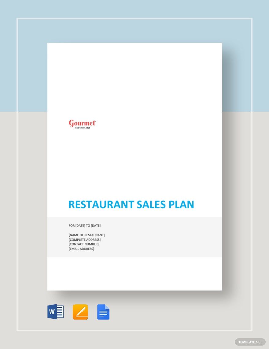 Restaurant Sales Plan Template