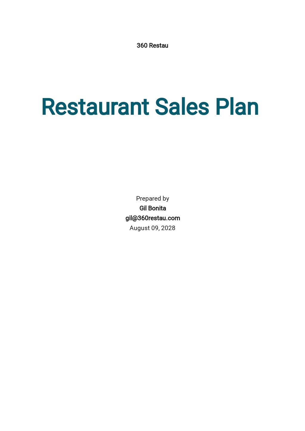 Restaurant Sales Plan Template.jpe