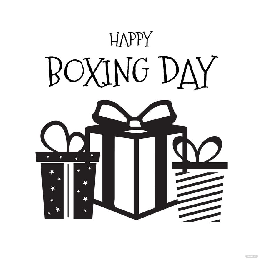 Free Black And White Boxing Day Clipart